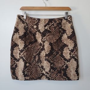 H&M animal print cotton mini skirt